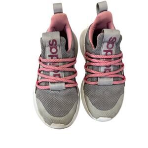Adidas Lite Racer Adapt 5.0 Kids Sneakers Athletic Gray Pink Shoes, Size 13